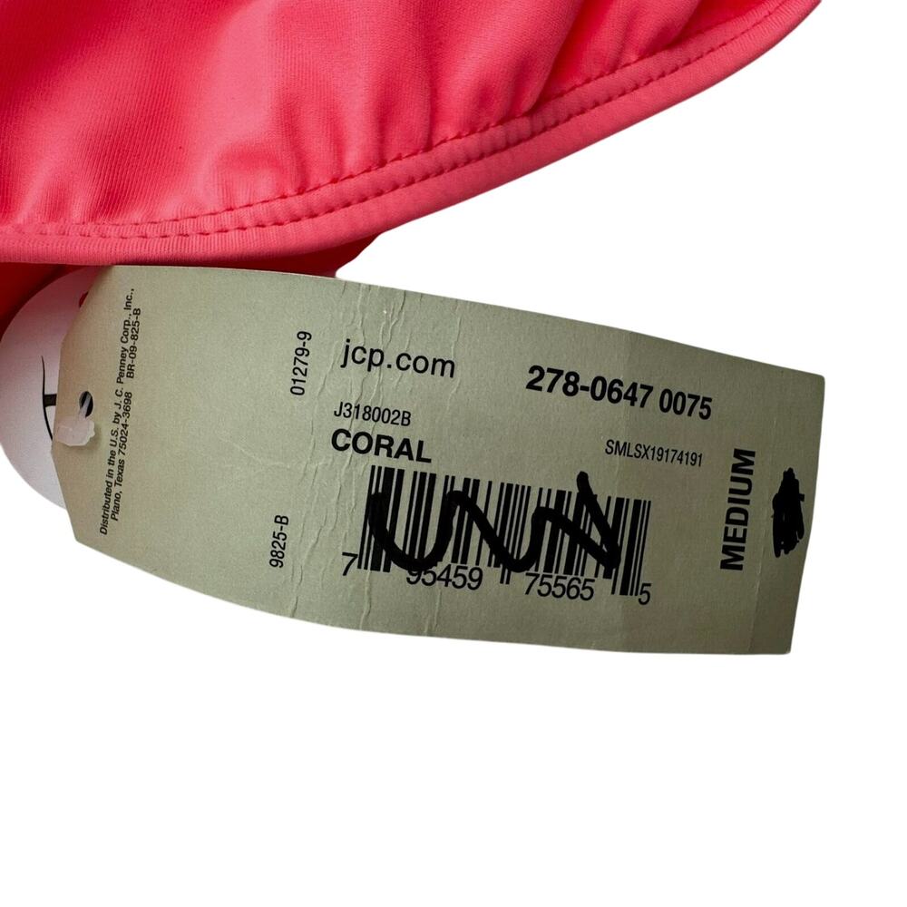 ARIZONA NWT Women's Medium Coral‎ Pink Hipster Braided Sides Bikini Bottoms Swim - Picture 3 of 8